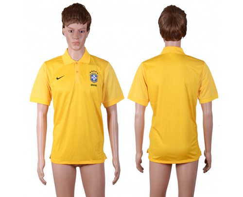 Brazil Blank Yellow Polo Shirts - Click Image to Close